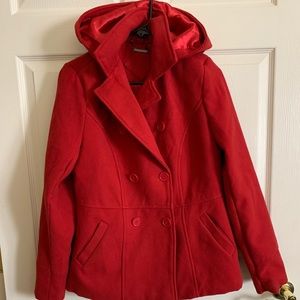 Red peacoat